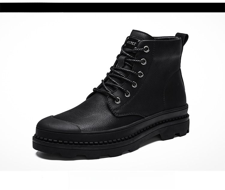 2025 New Arrival Men's Oversized High-Top Boots Riding Snow Boots Workwear-Style Short Boots_voghion.com