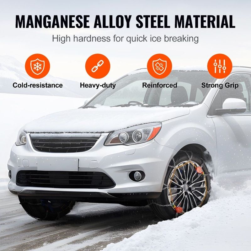 Diamond Antislip Auto Mesh Traction Chains Chains Tightening Wheel Snow_voghion.com