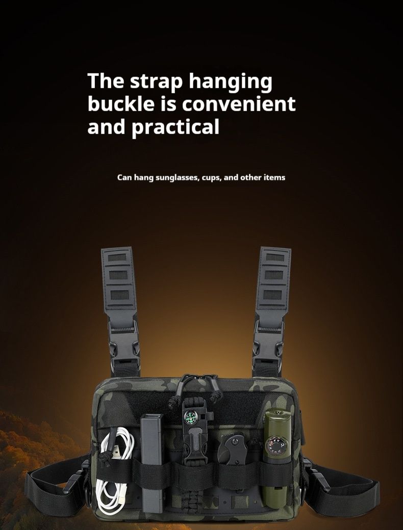 Cross Border Neue Mehrzweck-Taktik-Brusttasche für Herren im Freien, Fahrradwestentasche mit digitaler Tarnung, Sportreisetasche_voghion.com