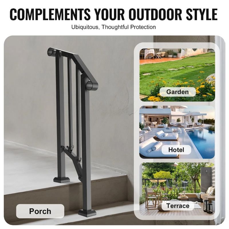 Seniors Step Arch 12 For For Handrails Deck Porch Retro Outdoor Black_voghion.com