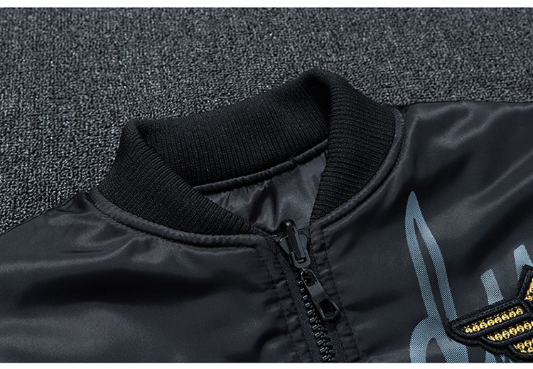 Herenkleding Grote maten Heren Geborduurd Jack Lange mouwen Buitenkleding Top Modieus Stedelijk Opstaande Kraag Heren Dubbelzijdig Jack_voghion.com
