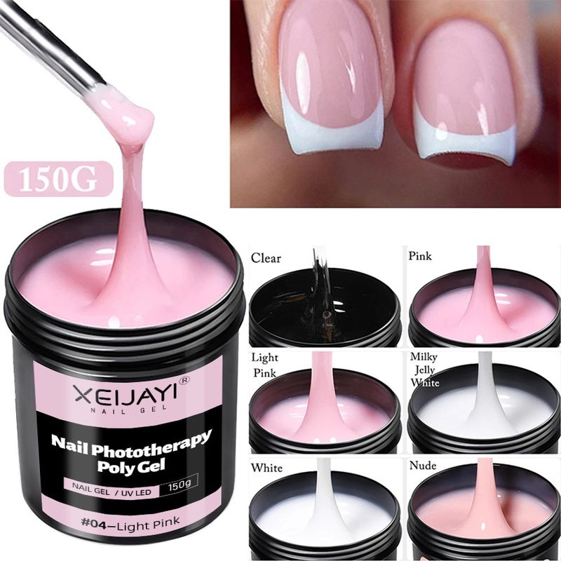 Cola para unhas 150g Cola para fototerapia de grande capacidade Cola para extensão de dor Cola UV sólida sem papel Cola de cristal para extensão rápida_voghion.com