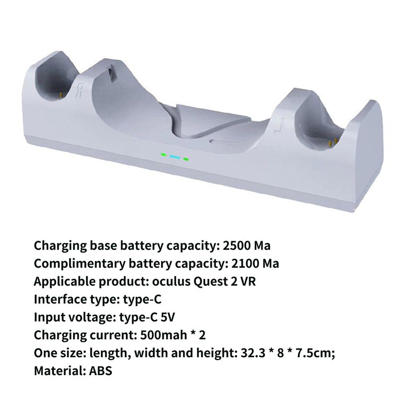 Ladegerät, 3 LED-Anzeigen, wiederaufladbarer Akku, platzsparend, Mehrfachschutz, stabil, Headset-Controller, Ladestation für_voghion.com