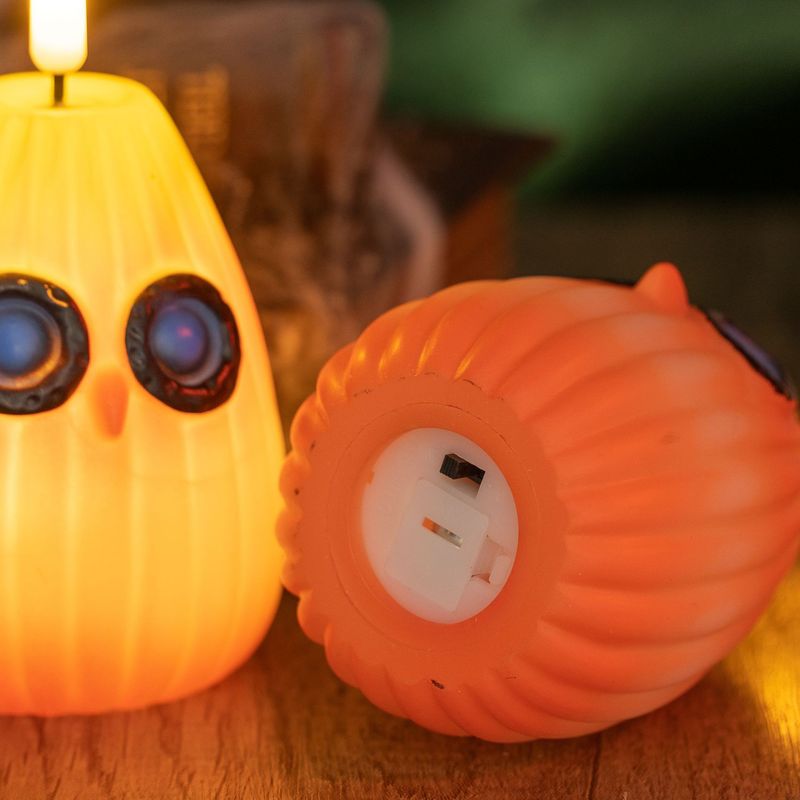 Décorations d'Halloween, hibou drôle, citrouille lumineuse, veilleuse, ambiance de fête, accessoires de mise en page, ornements de bureau_voghion.com