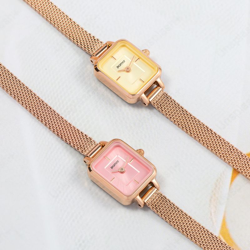DW Same Style Classic Small Sugar Cube Stainless Steel Strap Casual Waterproof Quartz Watch For Women Simple New_voghion.com