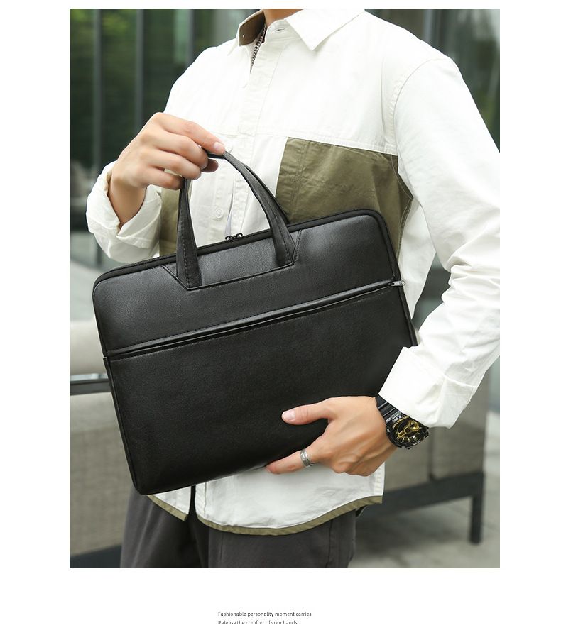 Borsa per laptop, semplice e tinta unita, con interno per tablet, borsa a tracolla, per uomo e donna_voghion.com