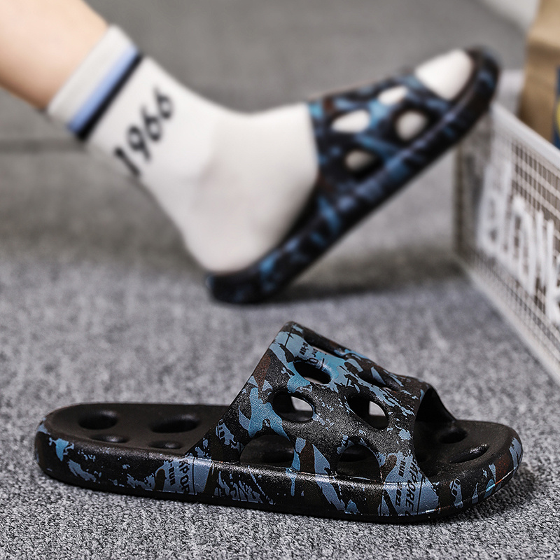 Men Sandals Open Toe Pillow Beach Slippers for Summer Slippers Cushioned Thick Sole Slides Unisex_voghion.com