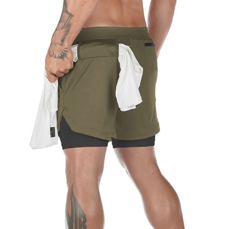 Premium Products Trendy Double-layer Breathable Training For Men's Summer Quick Drying Fitness Outdoor Running Shorts_voghion.com