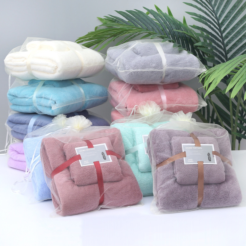 Asciugamano in velluto corallo ad alta densità, telo da bagno, set regalo per madre e bambino, morbido velluto corallo in fibra ultrafine da spiaggia per adulti_voghion.com