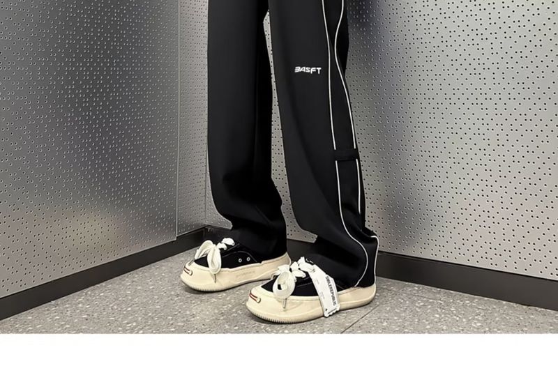 Coole casual voor heren zomer dunne Instagram afzakkende rechte losse en trendy brief wijde pijpen broek_voghion.com