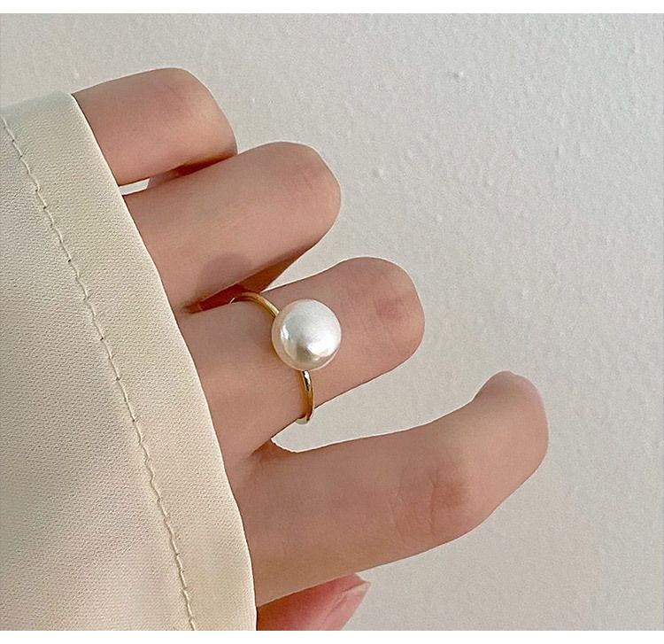 Ontwerp zin speciaal gevormde parel ring vrouwelijke zomer niche temperament verstelbare wijsvinger ring eenvoudige internet beroemdheid ring_voghion.com