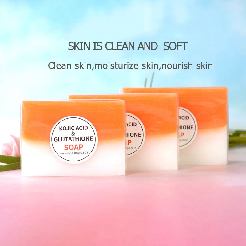 100 g Kojic rūgšties muilas 3 spalvų variantas Glutationo odą šviesinantis muilas rankų darbo balinamasis muilas šviesinantis veidą_voghion.com