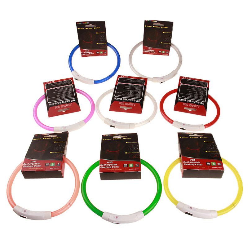 Collier lumineux LED rechargeable pour animaux de compagnie, idéal pour les promenades nocturnes_voghion.com