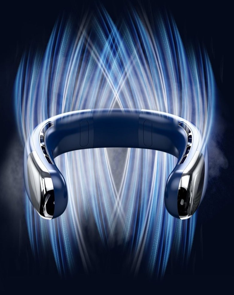 New Leafless Hanging Neck USB Mini Portable Rechargeable Digital Display Outdoor Cooling Small Fan_voghion.com