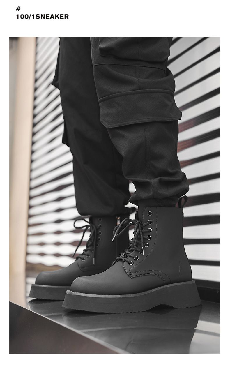 Martin Boots Herren Mittelstiefel Schwarz Tooling Chelsea Herrenstiefel_voghion.com