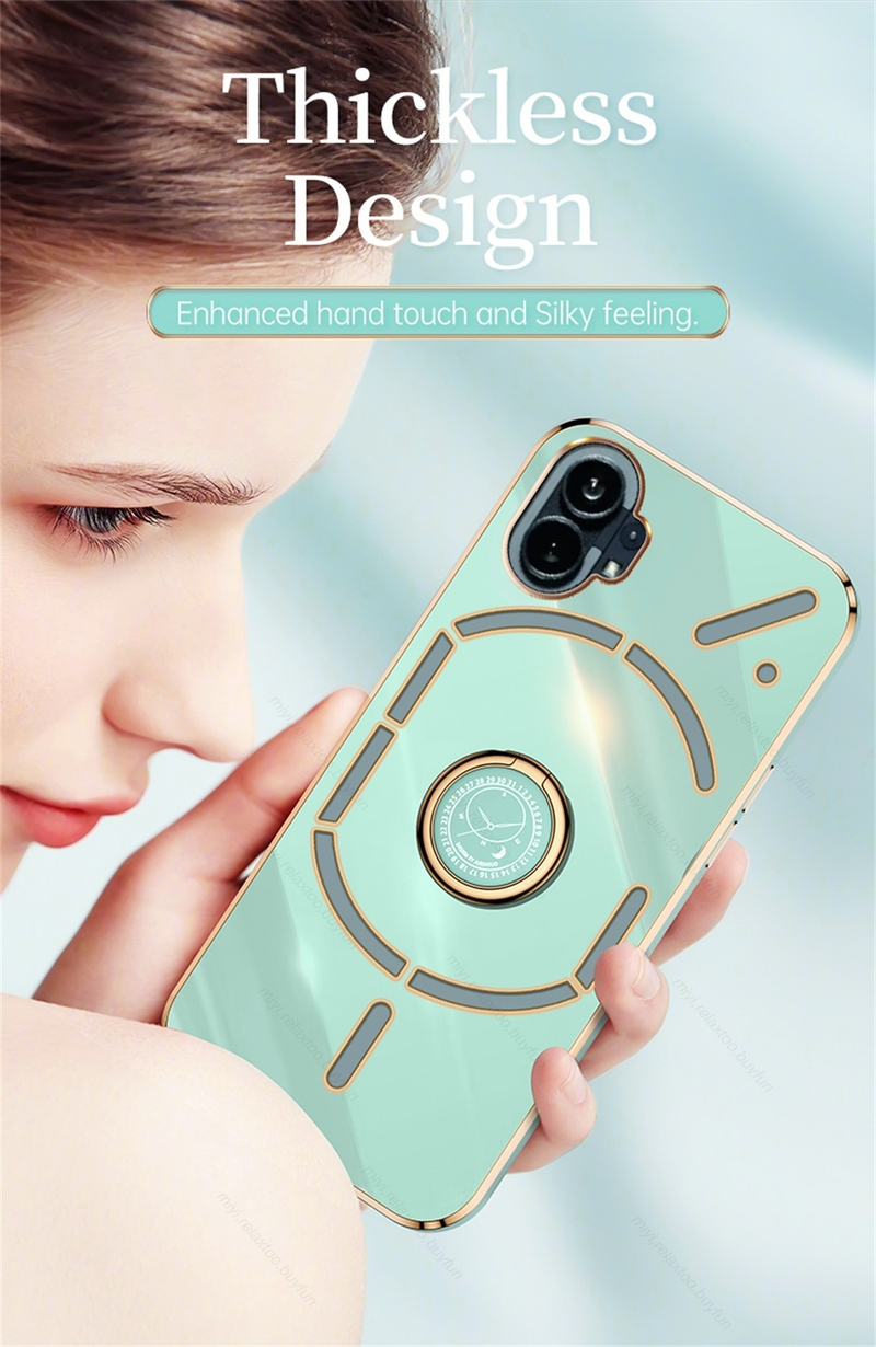 Luxe Vierkante Plating Gouden Frame Schokbestendige Case Voor Niets Telefoon 1 NothingPhone1 5G Camera Bescherm Cover Geen Ding Phon_voghion.com