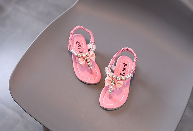 Sommer Neue Mädchen Sandalen Mode Koreanische Version Weichen Sohlen Große Kind Prinzessin Schuhe Non-slip Perlen kinder Sandalen_voghion.com