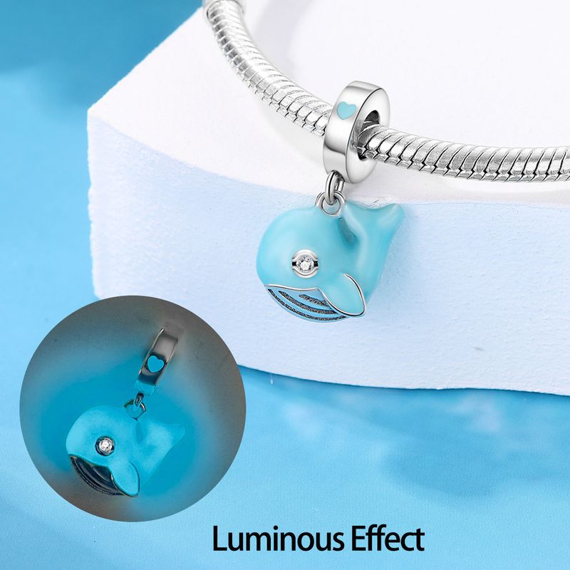 Women's Jewelry Luminous Ocean Style Shell Crab Dolphin Starfish Turtle Pendant Silver Plated DIY Jewelry Accessories Beads_voghion.com