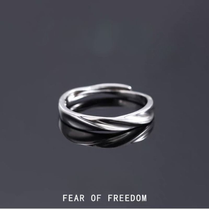 Bague en argent sterling pour homme, style simple, minimaliste, ajustable, pour index et queue lisse_voghion.com