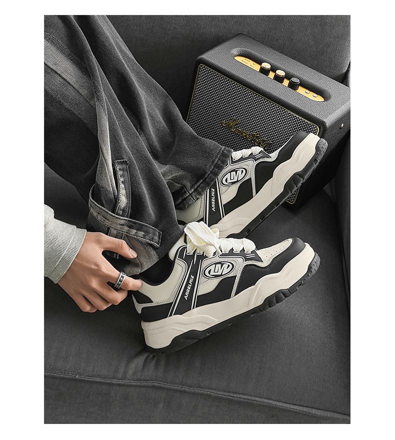 Gu Que pár egyedi tervezésű női fekete-fehér panda főutcai kenyér sokoldalú vastag talpú sport- és hétköznapi deszkacipő_voghion.com