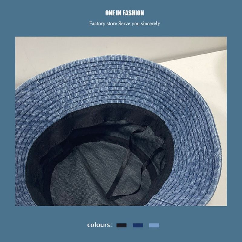 Donne pescatrici blu da cowboy all'inizio della primavera, autunno, estate, stile sottile e alla moda con lettere, testa grande, cappello a bacino rotondo_voghion.com