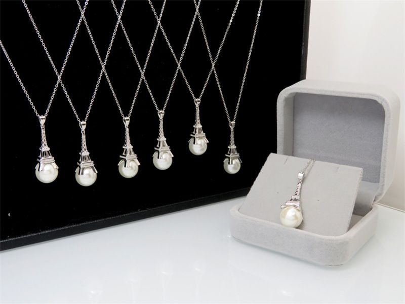 Elegant Pearl Necklace For Women With Heart Pendant_voghion.com
