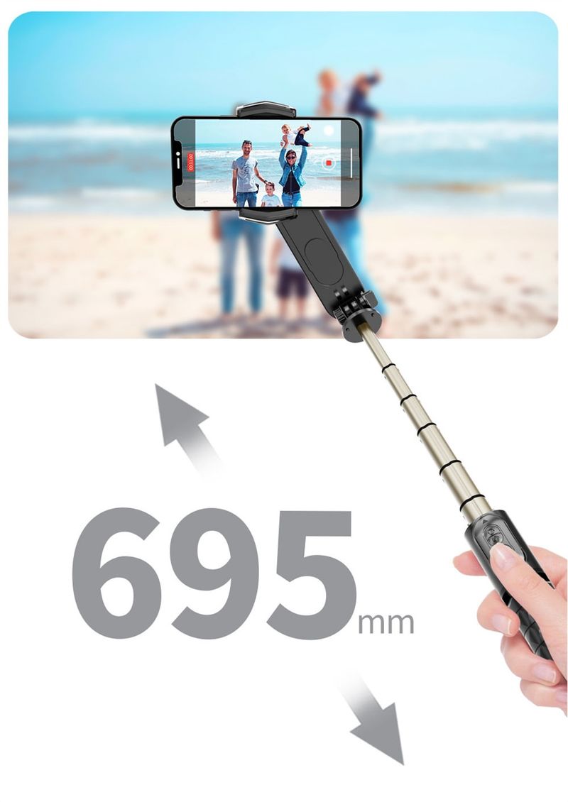 Gimbal Stabilizer Selfie Stick Fill Light Smartphone Baseus Handheld Action Cameras Bluetooth Tripod_voghion.com
