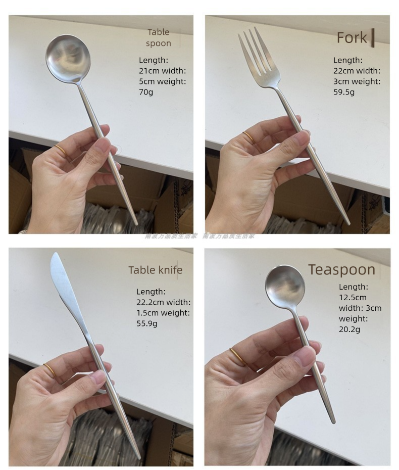 Set di posate portoghesi in acciaio inossidabile 304 di alta qualità in stile nordico, per uso domestico, cucchiaio, coltello, forchetta e da tavola occidentale_voghion.com
