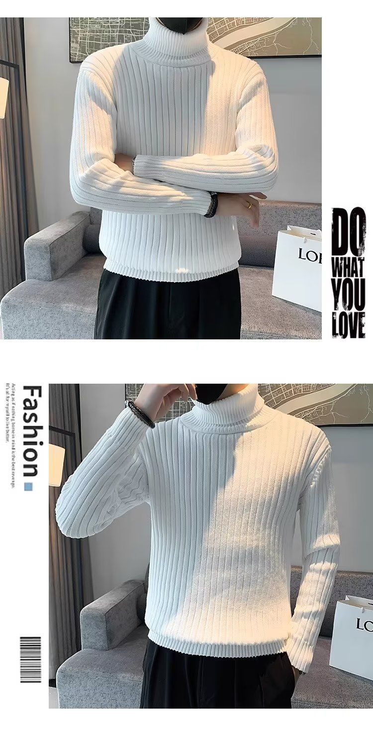 "Unisex Slim-Fit Turtleneck Sweater – Lightweight Knit Cardigan For Autumn & Winter"_voghion.com