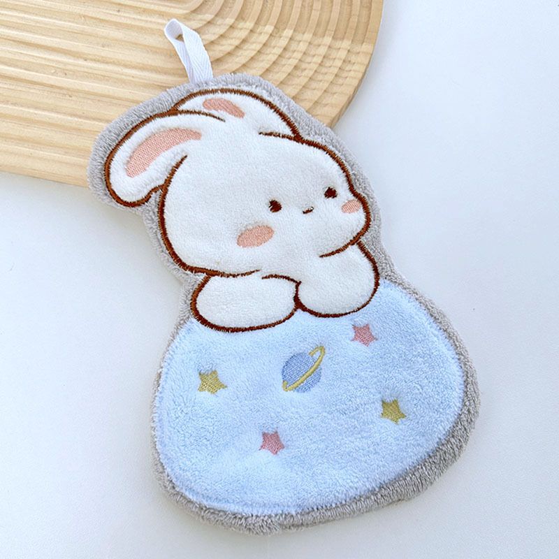 Lillian Cross-Border Source Moon Rabbit Cheese Toast Hanging Hand Small Towel Bathroom Kitchen Cartoon Cloth Gift_voghion.com
