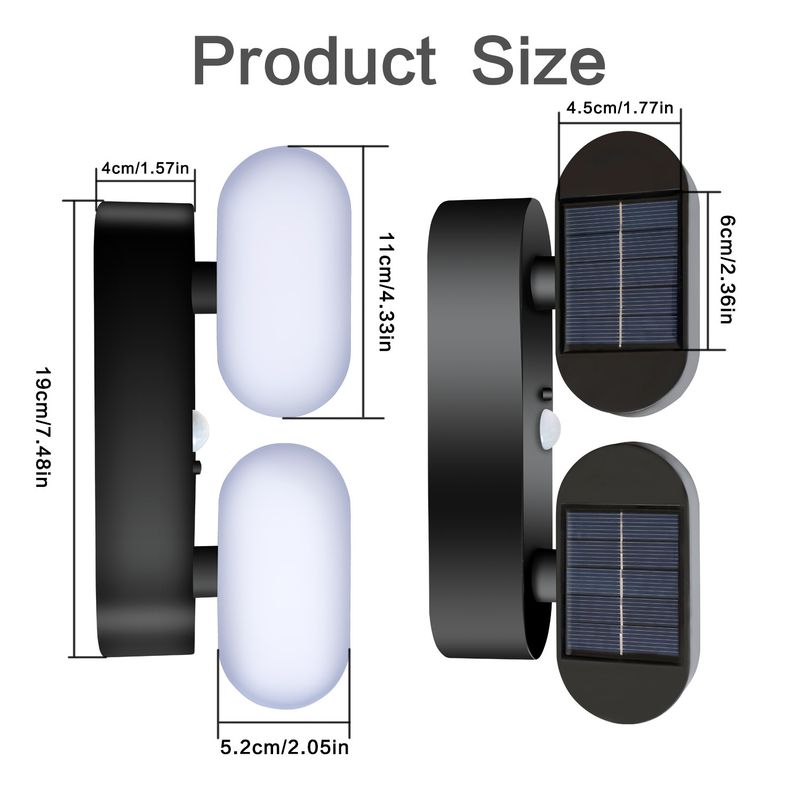 10W Solar Wall Light, White LED Outdoor Sconce For Garden & Villa – Adjustable Brightness, ABS Housing Dusk-to-Dawn Sensor_voghion.com