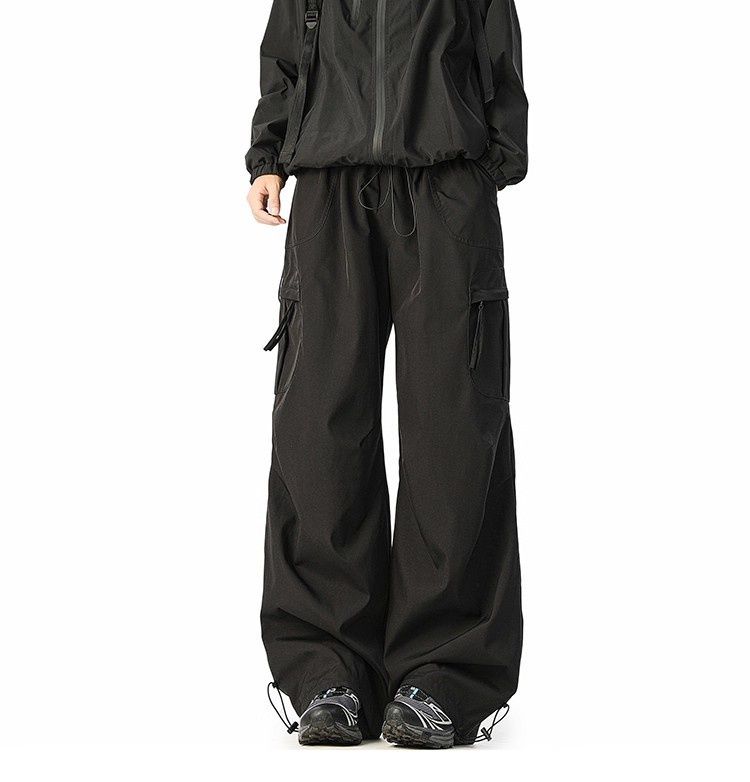 001 Outdoor Functional Cargo Men Autumn American High Street Pleated Paratrooper Trendy Brand Wide-Leg Workwear Casual Long_voghion.com