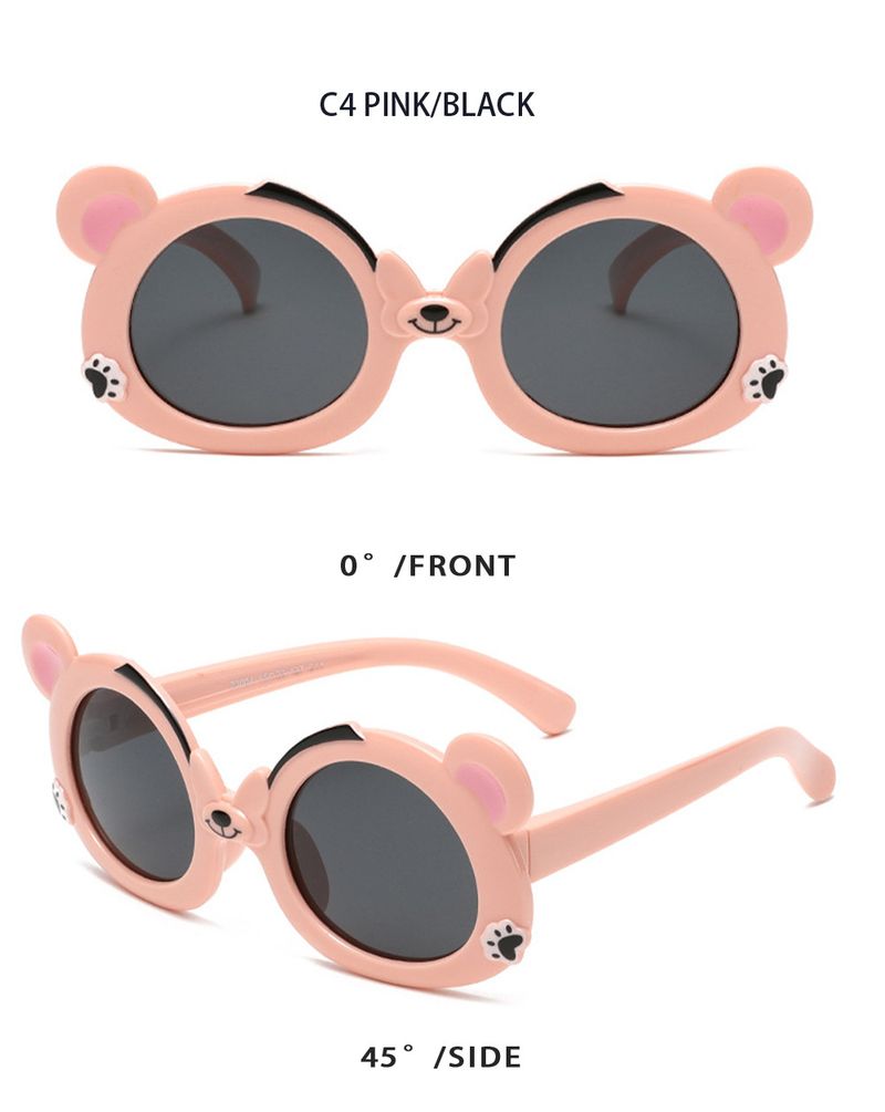Weiche Silikon-Sonnenbrille mit Cartoon-Bär – UV-Schutz und polarisiert (Unisex für Kinder und Erwachsene, High-End-Komfort)_voghion.com