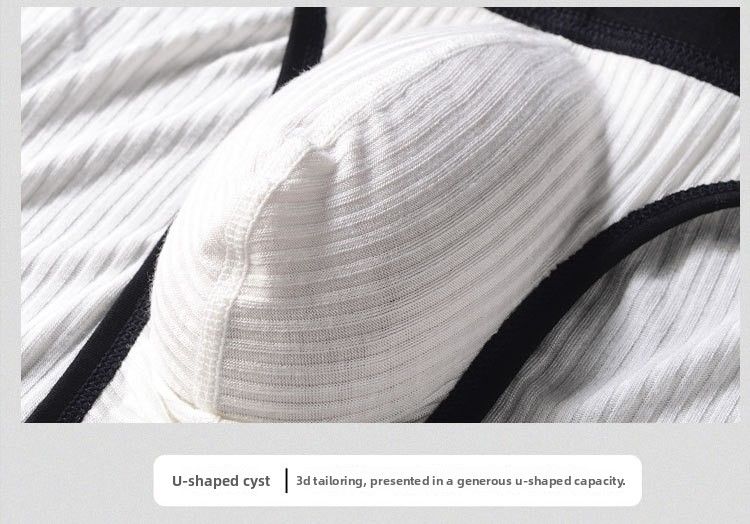 GTOPX Classic Threaded Comfortable Breathable Men's Briefs Large Pouch U-Convex Solid Color Underwear_voghion.com