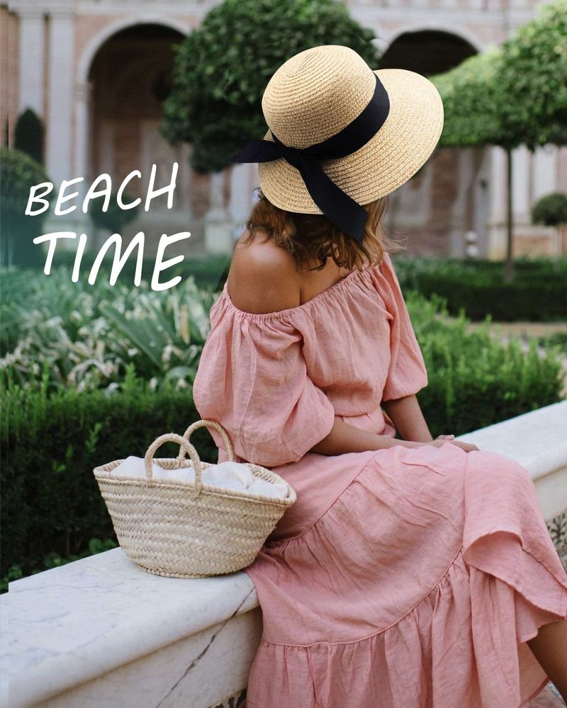 FURTALK Dam Strandhatt med bred kant, hopfällbar sommarhatt, UV-hatt, solskyddsmedel, mjuk hatt, strandhatt med bred kant_voghion.com