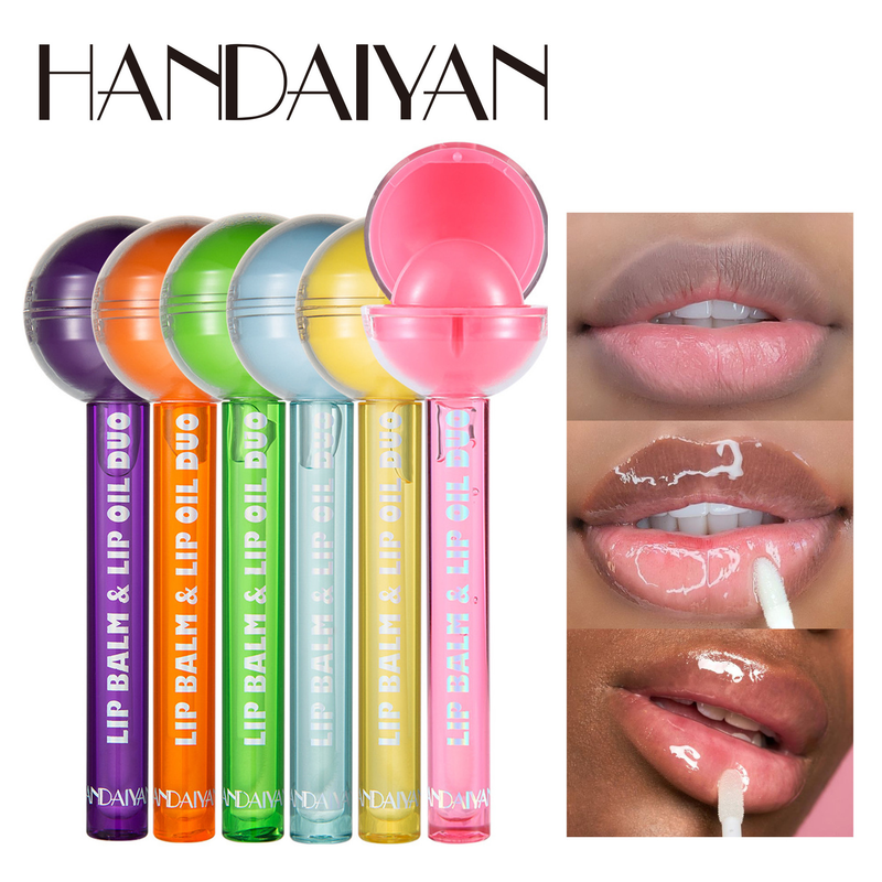 Beliebte Kosmetik HANDAIYAN zwei in einem Lutscher, farbwechselnder Lippenstift, feuchtigkeitsspendender Lipgloss_voghion.com