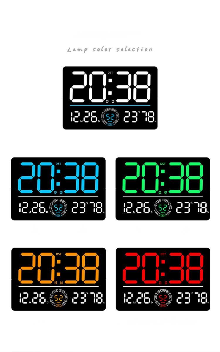 New Living Room Wall Simple Modern LED Digital Bluetooth Automatic Time Setting Electronic Clock 6667_voghion.com