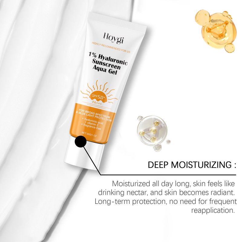 Hyaluronsäure-Sonnenschutz SPF50+ Antioxidationsmittel Dauerhaft feuchtigkeitsspendende Sonnencreme Isolation Erfrischende wasserdichte Sonnenschutzcreme_voghion.com