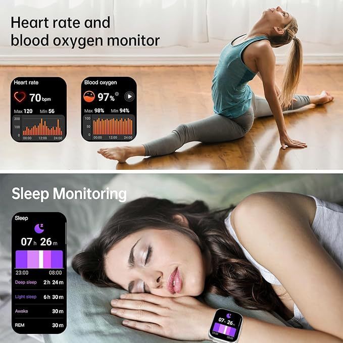Reloj deportivo inteligente BT103 con Bluetooth, control del ritmo cardíaco y del sueño, para exteriores, 2025_voghion.com