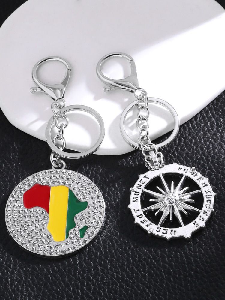 AS New Hip-Hop Alloy Car Keychain Sun God Map Accessories Pendant Kca042_voghion.com