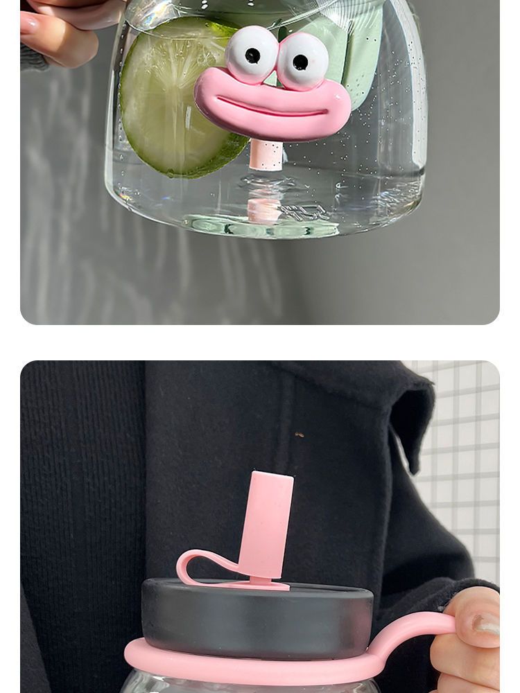 Girls' Water Bottle Summer High-Value Straw Belly Large Capacity Strainer High Temperature Resistant Cute Tea Brewing_voghion.com