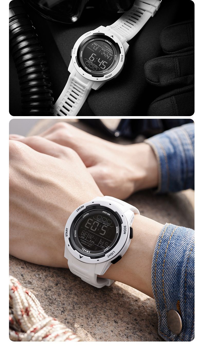 Unisex Digital Sports Watch With LED Backlight, Waterproof, Multi-Function, Stylish Design For Outdoor & Daily Wear Multifunctional Watch_voghion.com