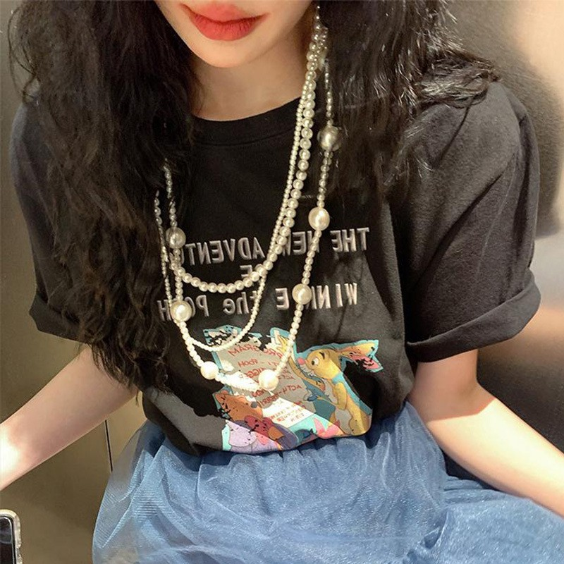 Onregelmatige lange parel Franse lichte elegante trui ketting niche eenvoudige high-end zintuiglijke ketting voor vrouwen_voghion.com