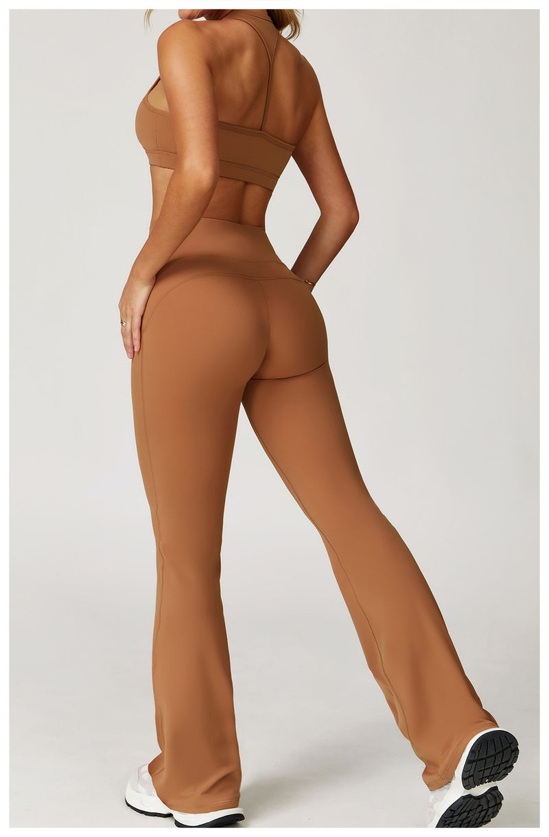 Women's Seamless High-Waisted Yoga Set With Butt-Lifting Design - Nylon Spandex Workout Outfit For Running, Fitness & Gym_voghion.com