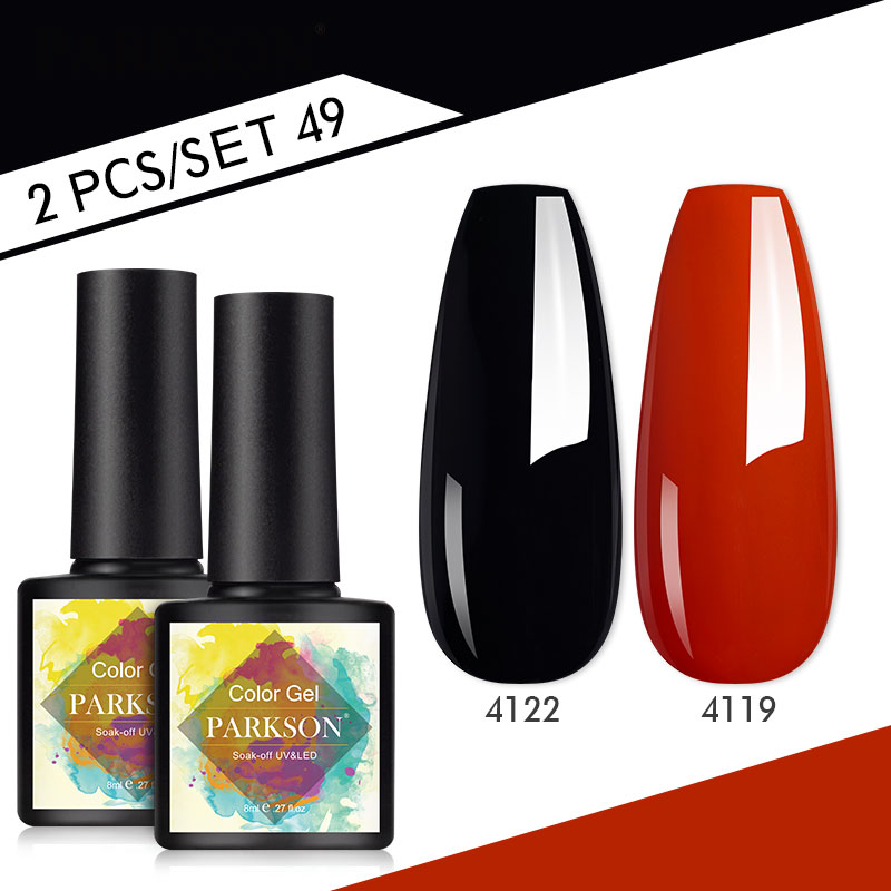 Parkson 2PCS geelküünelakkide komplekt kauakestev LED Soak Off geellakk küünelakk valge must värvi komplekt prantsuse maniküüri geel_voghion.com