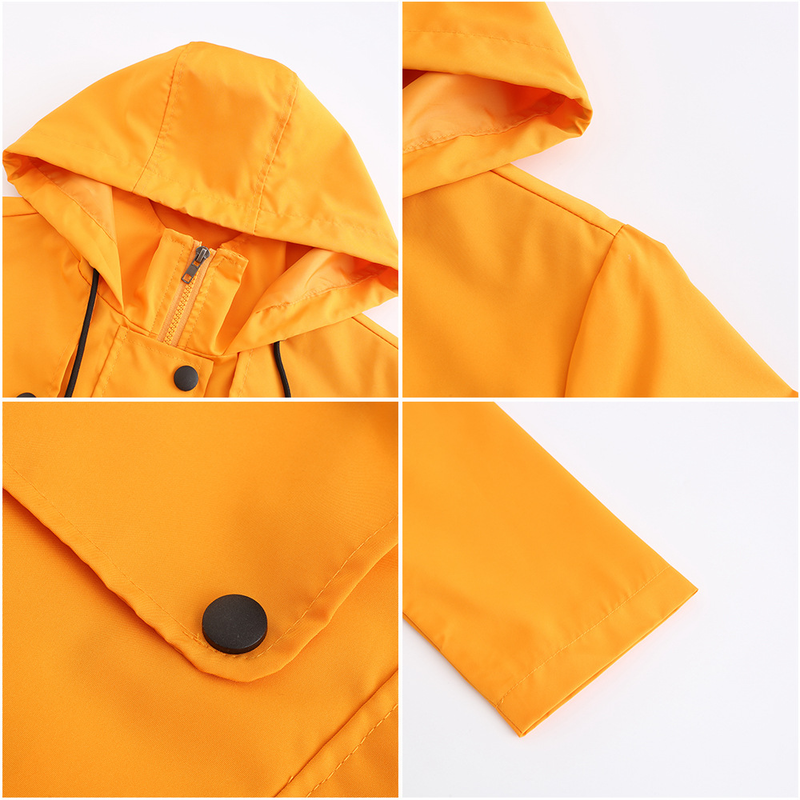 Women's Clothing New Windbreaker Female Ladies Mid-length Cardigan Hooded Jacket Outdoor Raincoat_voghion.com
