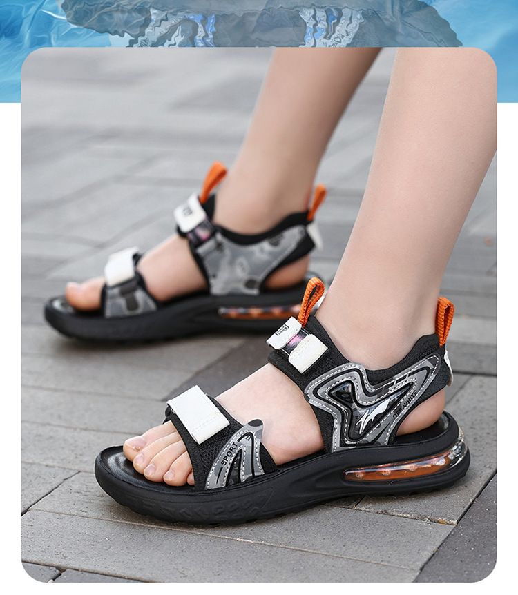 Sandali da ragazzo 2024 New Beach di medie dimensioni suola morbida antiscivolo scarpe estive con cuscino d'aria per bambini_voghion.com
