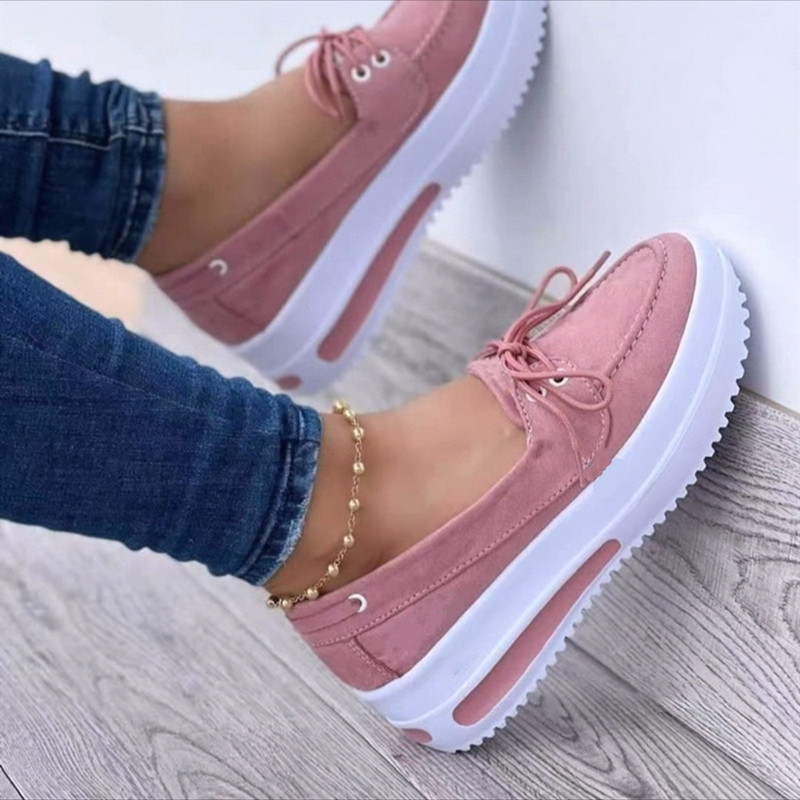 Damen-Bullock-Damenschuhe in Übergröße, bequeme, lässige Damenschuhe, runde Kopfschnür-Einzelschuhe_voghion.com