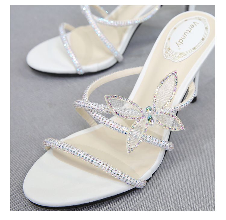 Neu Sandalen frauen linie mit strass bogen sexy große größe high heels stiletto_voghion.com