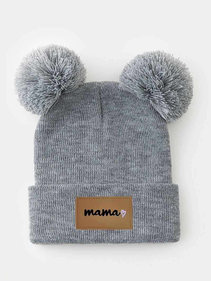 Gorro de punto para mujer con doble pompón - Mezcla de algodón suave, gorro de invierno cálido para mujer, elegante y cómodo, perfecto para el clima frío_voghion.com